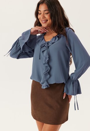 BUBBLEROOM - Frill Tie Blouse - XL