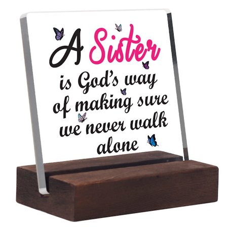 Födelsedagspresenter från bror till syster, skrivbordsskyltminnen för systrar, födelsedagspresenter till svägerska, akryl skrivbordsskyltminnen(1)