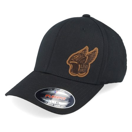 Born To Ride - Negro flexfit Gorra - Live Fast Helmet Brown Patch Black Flexfit @ Hatstore