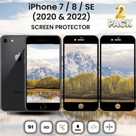2-Pack IPHONE 7 Näytönsuoja - Karkaistu Lasi 9H - Super laatu 3D