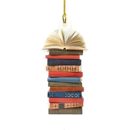 Julgransdekoration med staplade böcker - Läsande bok - Hängande dekoration C