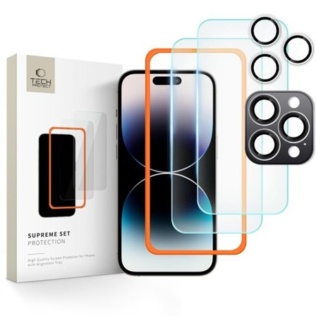 Tech-Protect Supreme Set Hærdet glas til iPhone 16 Pro Max - Transparent (3 stk.)
