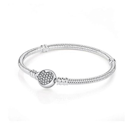 Originale 925 Sterling Sølv Armbånd Bangles Kærlighed Hjerte Klips Charms Perler Slangekæder Til Kvinder Rosaguld Diy Luksus Smykker LJQ