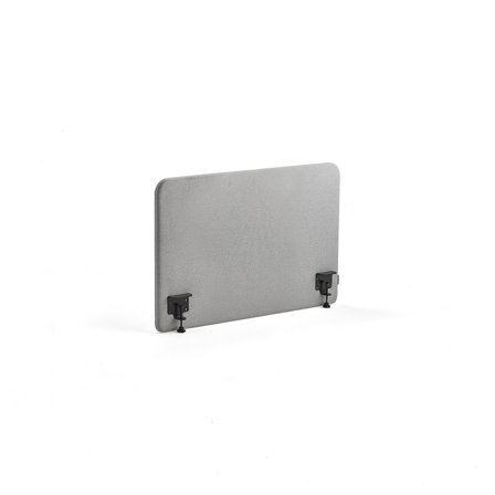 Tischteiler ZONE, schwarze Halterungen, 1000x650x36 mm, Stoff Etna, hellgrau