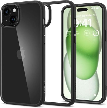 Spigen Ultra Hybrid iPhone 15 Plus-etui - mat sort