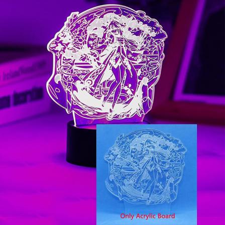 Genshin Impact Scaramouche Balladeer 3d LED-nattlampa för barn Anime Ljusrumsdekor Bas och akrylskiva säljs separat Akrylskiva 23