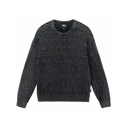 Stüssy, Round-neck Knitwear Zwart, unisex, Maat:S