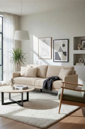 Homeroom Collection - Benin 3-seter sofa - Beige - 3-seters sofaer - Fra Homeroom