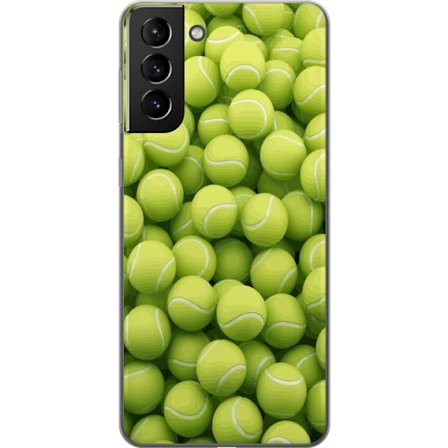 Kompatibel Mobilcover til Samsung Samsung Galaxy S21+ 5G Mønster af grønne tennisbolde i høj detalje, sporty motiv med gentagende tekstur og stærk