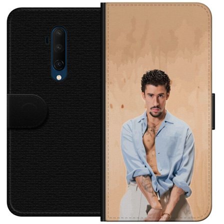 Kompatibel Tegnebogsetui til OnePlus 7T Pro Bad Bunny Super Bowl-inspireret grafik med NFL-trofæ og San Francisco-bro i sportdesign