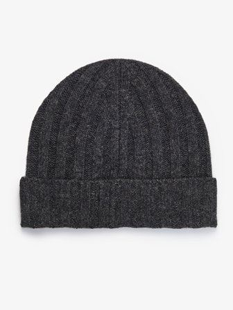 John Henric Men's Bonnet en Laine Gris Foncé Size Onesize