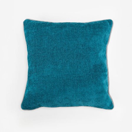 Dekorativ polyesterpude, 45x45 cm, mintgrøn og grå