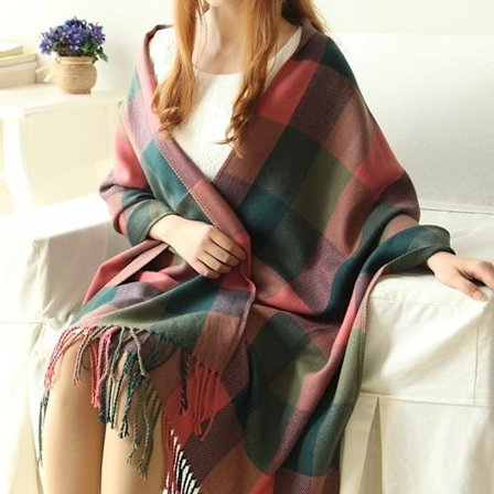 Fashion Dam Scarf och Sjal Vinter Dam Scarves Filt Scarf för Kvinnor Tartan Scarf Damgåvor