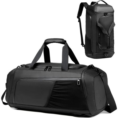 IC Gym Duffel Taske Vandtæt Sport Duffel Tasker Rejse Weekend Taske til Mænd Kvinder Overnight Taske med Sko Rum Sort