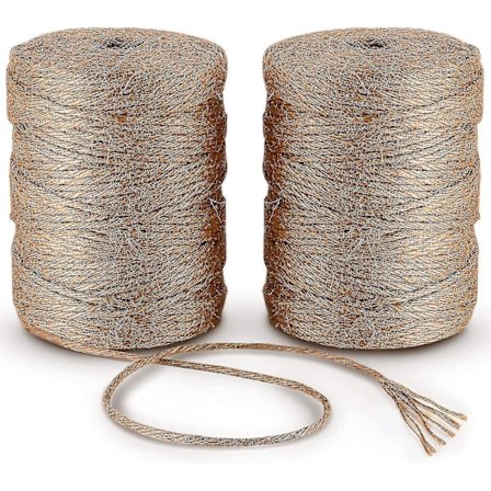 2*100m 6-trådig Jute Snöre Rep 3mm Naturlig Jute Garn Jute Rep Naturlig Jute Snöre #yg