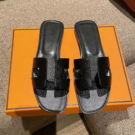 Sexede sandaler dame strand slippers Klassiske flade læder slippers dame 23