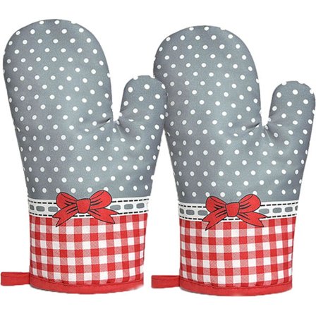 Par (Arc Grey) Ovnhandsker, Køkkenhandsker, Grillhandsker, Varmebestandige, Bomuldsfor, til Grill Bageri Mikroovn, Grill, Madlavning, Grilning