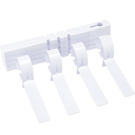 100 stk. plantetiketter, grønnsakshageetiketter, frukttreetiketter, løkkeetikett 2 x 21 cm, utendørs hengeetikett plast - hvit