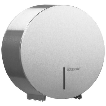 KATRIN Dispenser Gigant S hygienisk, manuell, borstat rostfritt stål, silver - Lyreco - Städ och hygien - Toalettpapper och torkpapper - Hållare - 