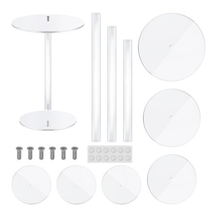 3 stk. gennemsigtig akryl kageholder til dessertbord, runde kageholdere, cupcake- og slikdisplay, festdekoration