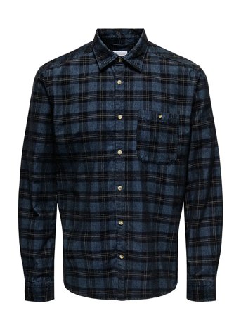 Onsnelson Reg Yarn Dye Cord Check Ls Black ONLY & SONS