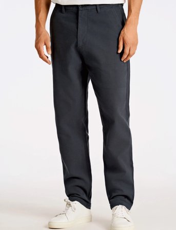 Lindbergh Wide Fit Twill Pants - Blue - L