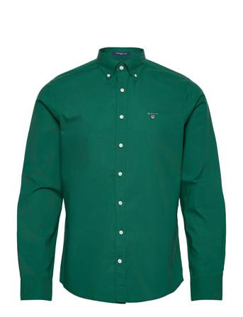 Slim Broadcloth Bd Skjorte Casual Grøn GANT