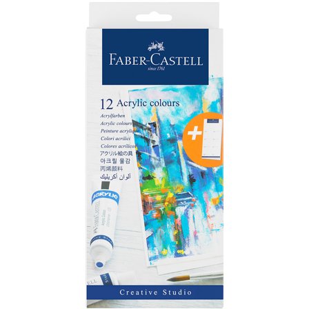 Faber-Castell Tubes de couleur de peinture acrylique Lot de 12