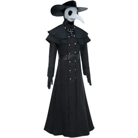 Plague Doctor Costume Beak Crow Long Beak Mask Kostym S