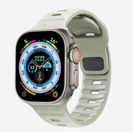 Silikonarmband för Apple Watch Band 49mm 44mm 45mm 40mm 41mm 42mm 38mm Ultra 2 Sport Correa Armband iwatch Series 9 8 7 6 5 se Beige