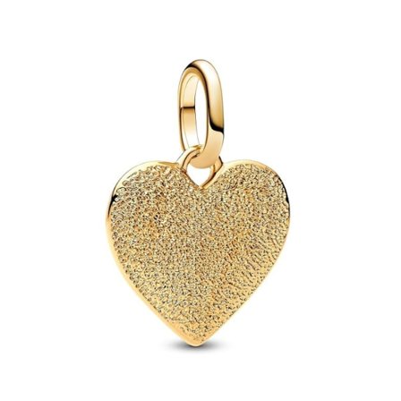 Pandora ME Graverat Hjärthänge, 14K Guldpläterad Sterling Silver, Kompatibelt med Me och Moments Berlocker, 763824C00, 2x14.4x14.3mm, Sterling Silver