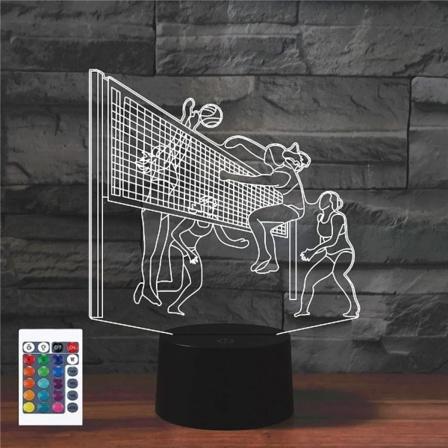 WJ 3D Play Ishockey Fjernkontroll 16 Farger Nattlys Illusjon Akryl LED Bordlampe Sengelampe Barn Soverom Skrivebord Dekor Bursdagsgaver Leke