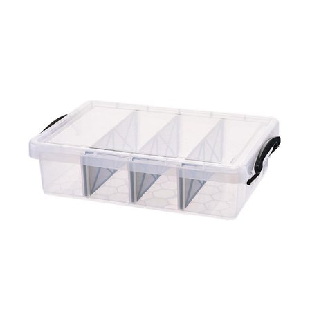 Förvaringslåda med Fack Avtagbara Avdelare Transparent Hantverkslåda