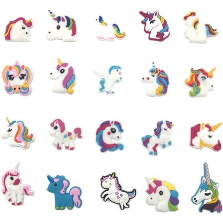 25 stk. enhjørning sko tilbehør til Croc Charms til teenagere mand og