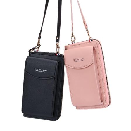Kvinnor Mobiltelefon Väska PU Läder Crossbody Mini Plånbok Axelväska Blue