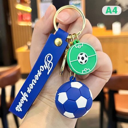 PVC Pehmeä Kumijalkapallo Avaimenperä Riipus Jalkapallo Avaimenperä Ottelumuistoesineet
