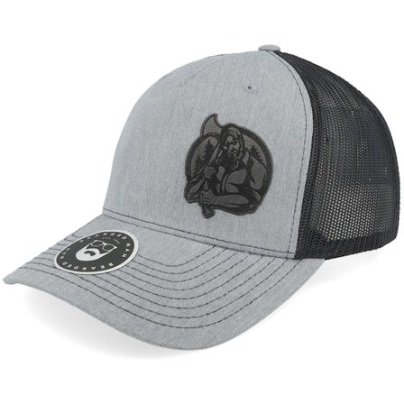 Bearded Man - Grå trucker Caps - Lumber Jack Logo 112fp Split Heather Grey @ Hatstore