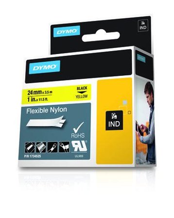 DYMO RHINOPRO 1IN YELLOW FLEXIBLE NYLON TAPE CARTRIDGE
