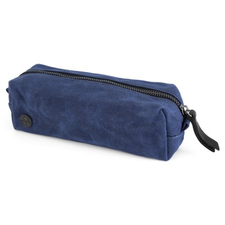 Marineblauwe Mini Waxed Canvas Toilettas voor mannen - Toilettassen