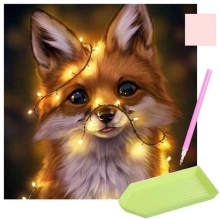Diamond Painting / Diamantmaling - 30x30cm - Ræv