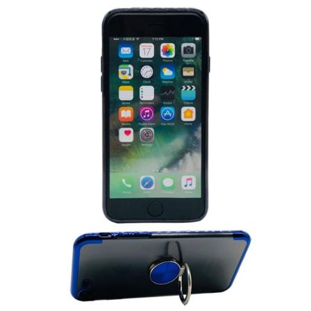 iPhone 8 - Robust silikoneetui med ringholder Blå
