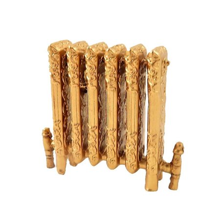 Dukkehus Guld Ornamenteret Viktoriansk Radiator Miniature 1:12 Resin Møbler (LGL)