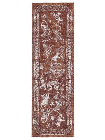 Nubian 80X250 Small Burgundy Red Runner Rug