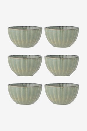 Bloomingville - Latina Skål, D9xH5 cm, sett med 6 stk. - Grønn - Skåler - Fra Homeroom