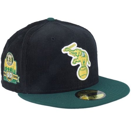 New Era - MLB Svart fitted Keps - Oakland Athletics Memory 59FIFTY Cord Black/Green Fitted @ Hatstore
