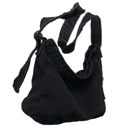 Vaskbar lærredstaske, slidt skuldertaske, enkel messenger-taske black