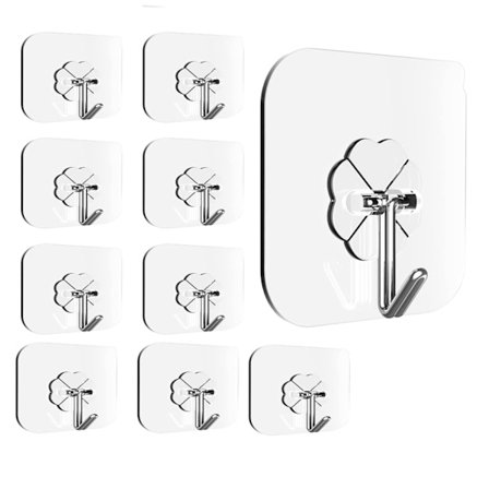 Självhäftande väggkrokar 10-pack - Perfet