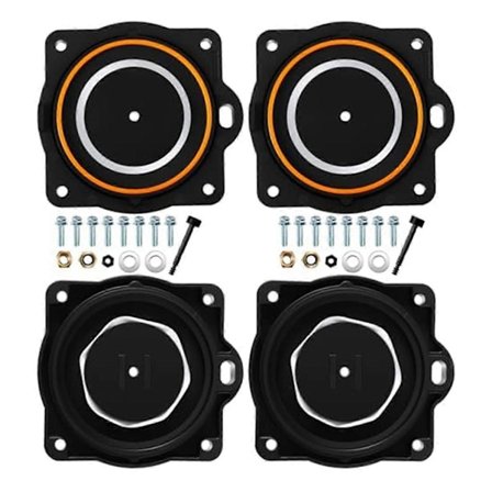 2 Luftpumpe Reparationssæt Kompatibelt med Hi Blow HP60/ -80 Aeratorer, Inkluderer 4 Membraner, Skruer og Stifter