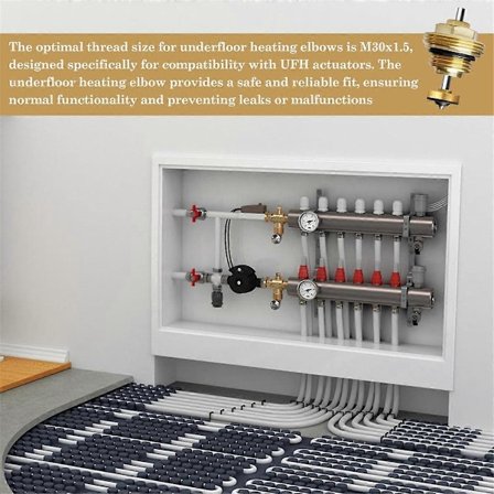 Gulvvarme manifold, pakke med 6 returventil stifte kerne M30 X 1.5, returventil stifte kerne, termisk