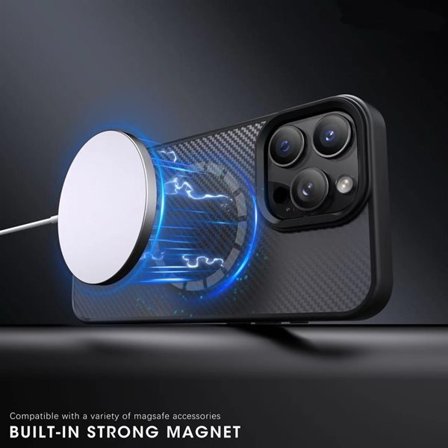 Wozinsky Hiilikuituinen kotelo MagSafe-moduulille Samsung Galaxy S25+ - Ruskea